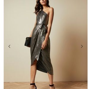 Ted Baker Party Gabria Metallic Dress 4 USA 10